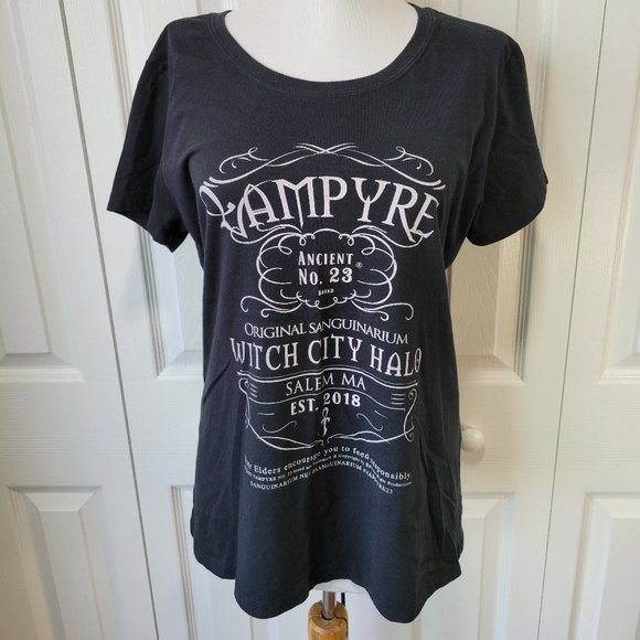 Tops - VAMPFANGS Vampyre Witch City Halo Sanguinarium Salem Black Label Shirt sz XXL 2X